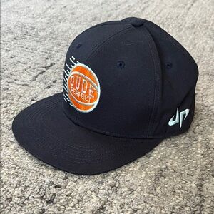DUDE PERFECT Swish Basketball Snap Back Hat YouTube Navy Orange Like New